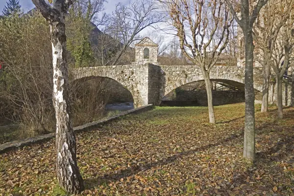 Plaça porticada i pont (Bagà) · 01872